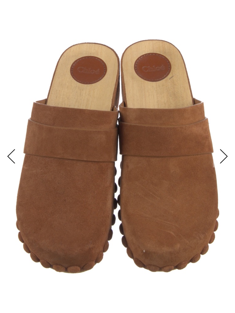 Chloe Studded Seude Clogs